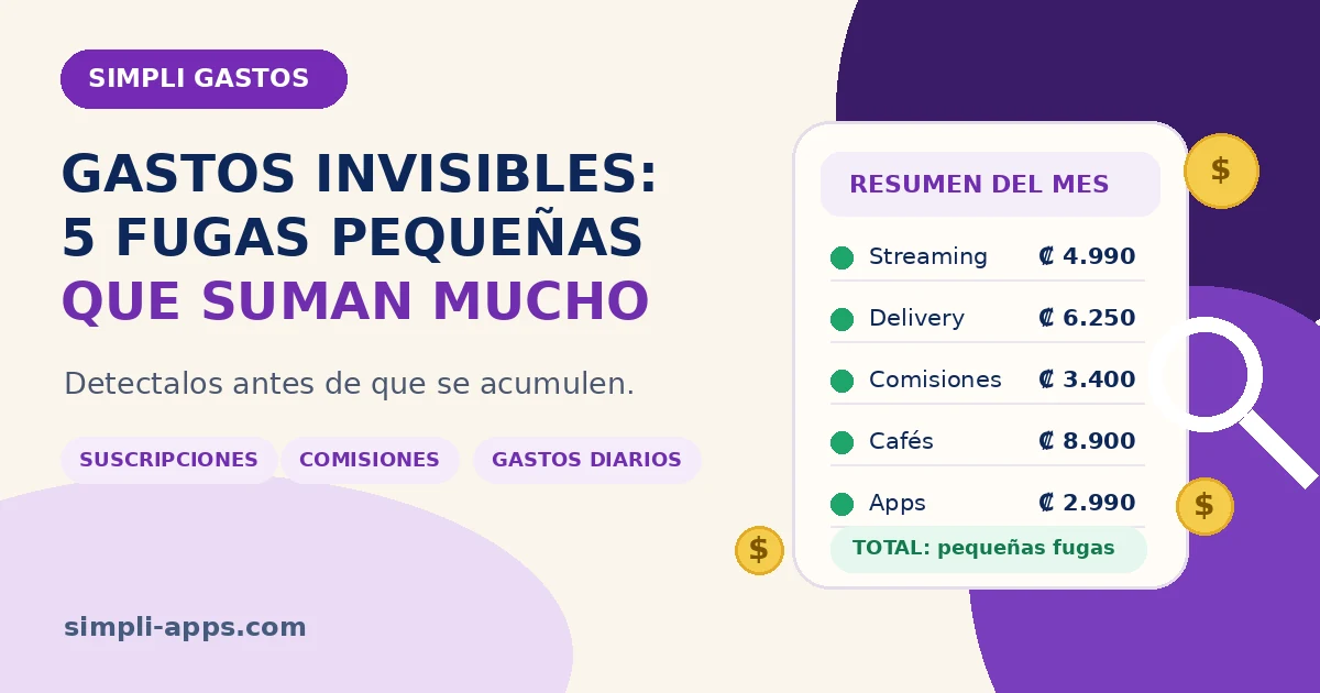 Gastos invisibles: cinco fugas pequeñas que suman mucho