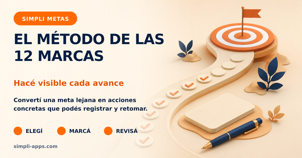 Doce avances visibles que forman un camino hacia una meta
