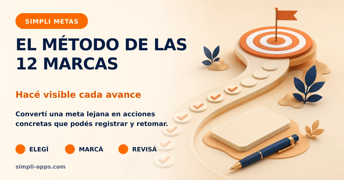 Doce avances visibles que forman un camino hacia una meta
